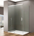 Resguardo de duche Frontal GME Basic Cromo com Vidro Lateral | Porta de Correr