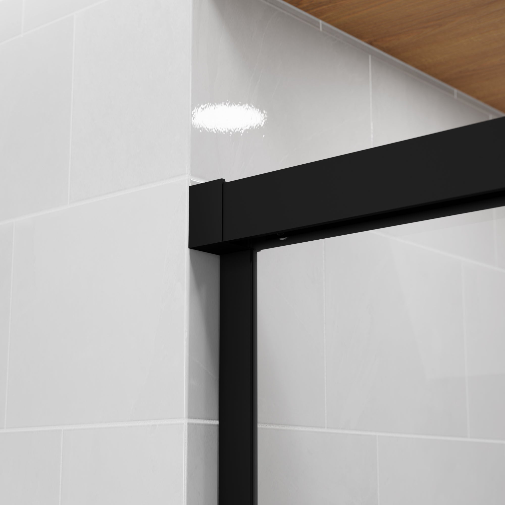 Resguardo de duche Frontal GME Trio Preto | 3 Folhas 6mm