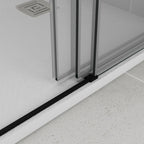 Resguardo de duche Frontal GME Trio com Vidro Lateral Preto | 3 Folhas + Lateral 6mm