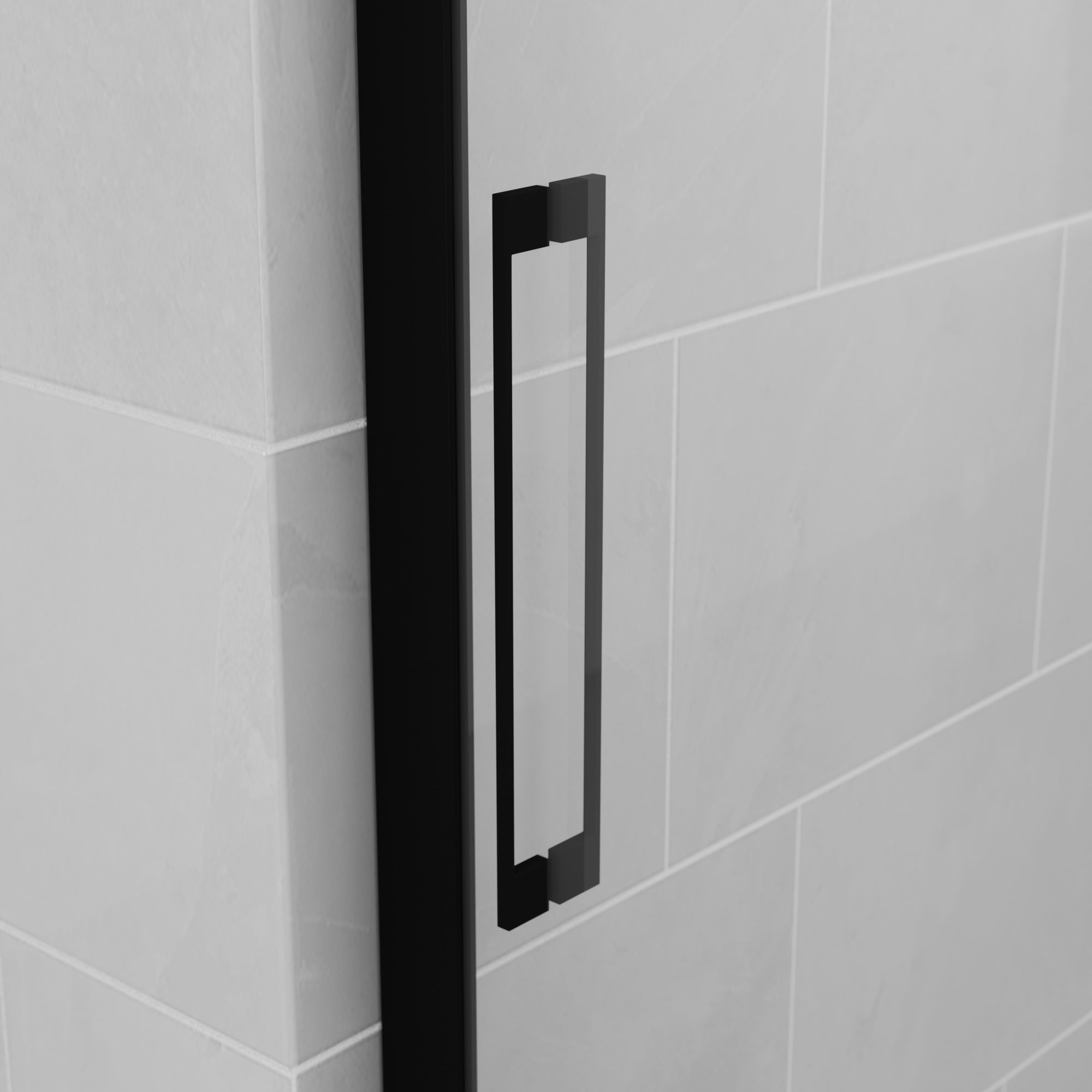 Resguardo de duche Frontal GME Trio Preto | 3 Folhas 6mm