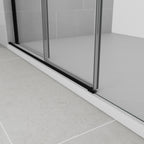 Resguardo de duche Frontal GME Trio com Vidro Lateral Preto | 3 Folhas + Lateral 6mm
