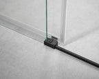 Resguardo de duche Frontal GME Basic com Vidro Lateral Preto | Porta de Correr