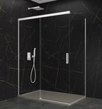Resguardo de duche Frontal GME Basic Branco com Vidro Lateral | Porta de Correr