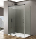 Resguardo de duche Frontal GME Basic com Vidro Lateral Titanio | Porta de Correr