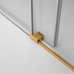 Resguardo de duche Frontal GME Basic Ouro com Vidro Lateral | Porta de Correr