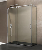 Resguardo de duche Frontal GME Futura com Vidro Lateral Cromo | 6 e 8mm