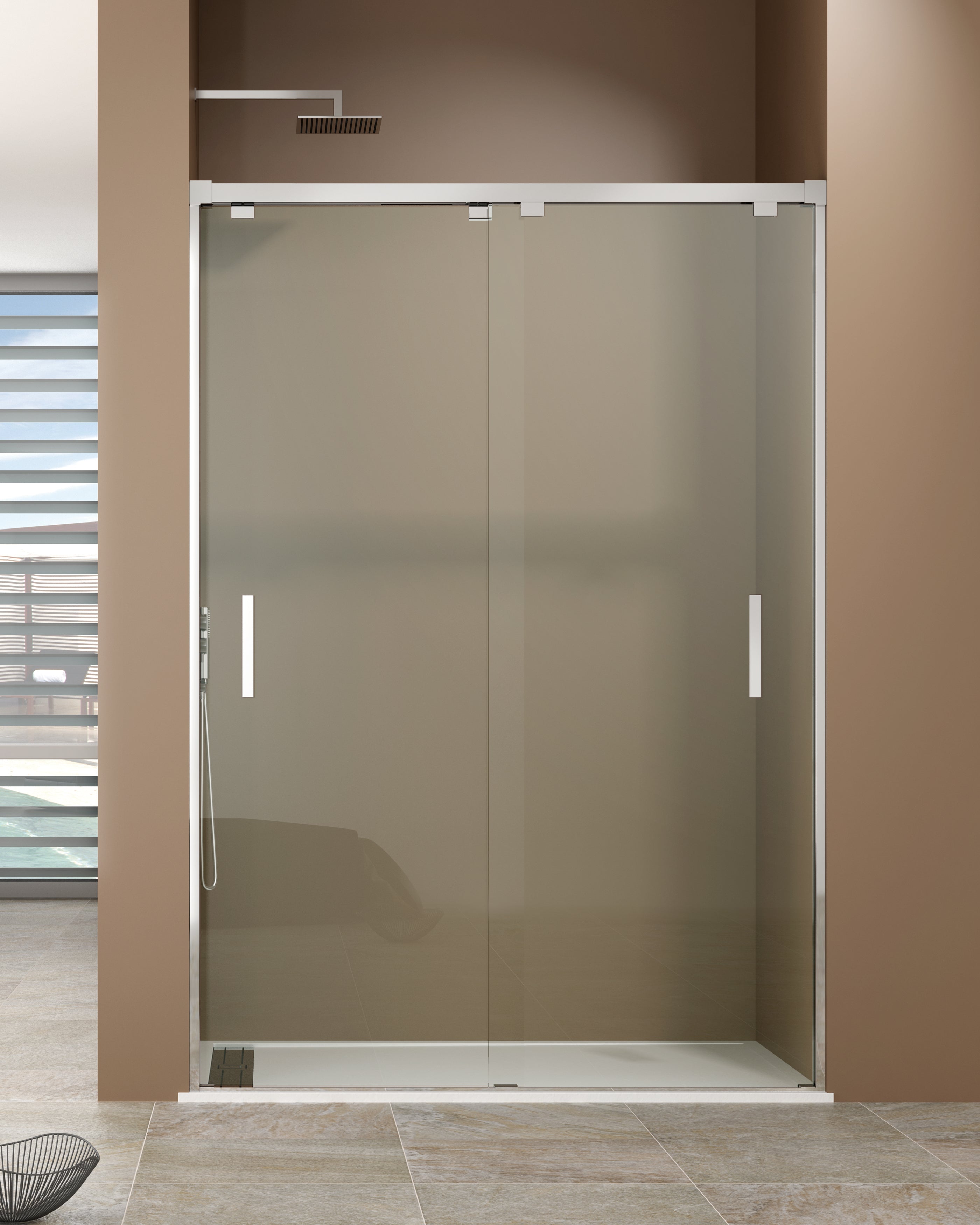 Resguardo de duche Frontal GME Bypass - Cromo | Portas de Correr 6mm