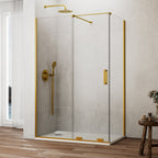 Resguardo de duche Frontal GME Kenna com Vidro Lateral | Ouro 8mm