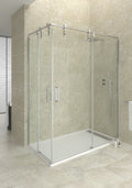 Resguardo de duche Angular GME Moving Cromo | Abertura ao Vértice 8mm Inox