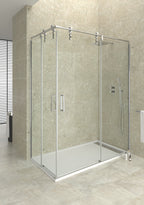 Resguardo de duche Angular GME Moving Cromo | Abertura ao Vértice 8mm Inox