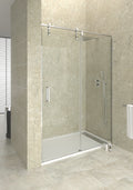 Resguardo de duche Frontal GME Moving Cromo | Inox com Porta de Correr 8mm
