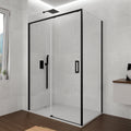 Resguardo de duche Frontal GME Twenty com Vidro Lateral Preto | 6mm