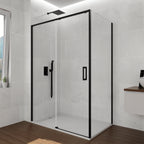 Resguardo de duche Frontal GME Twenty com Vidro Lateral Preto | 6mm