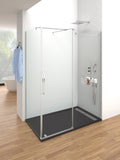 Resguardo de duche Frontal GME Vetrum com Vidro Lateral – Cromo | Porta de Correr